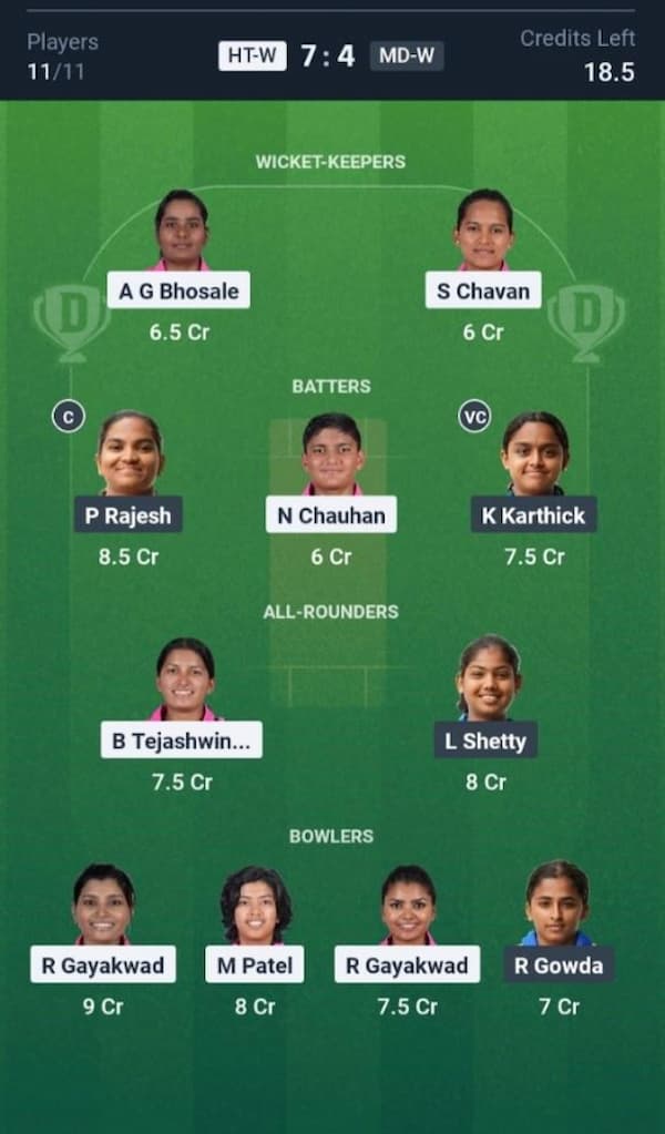 HT-W VS MD-W Dream11 Prediction Small League Team 