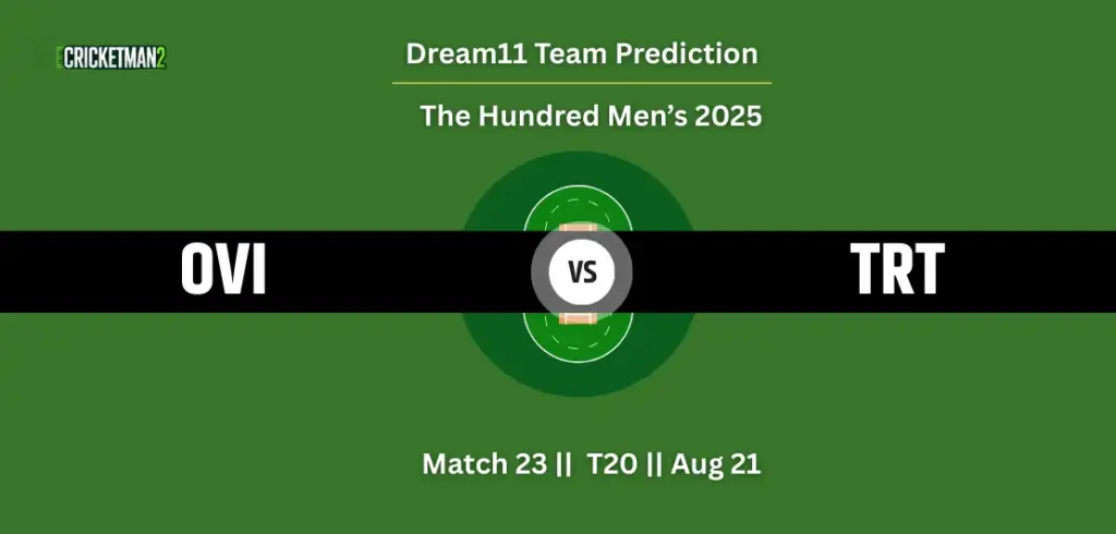OVI vs TRT Match 23 Dream11 Team Prediction, The Hundred Men’s 2025: Fantasy Cricket Tips, Captain & Vice-Captain Choices, Playing XI & Live Updates