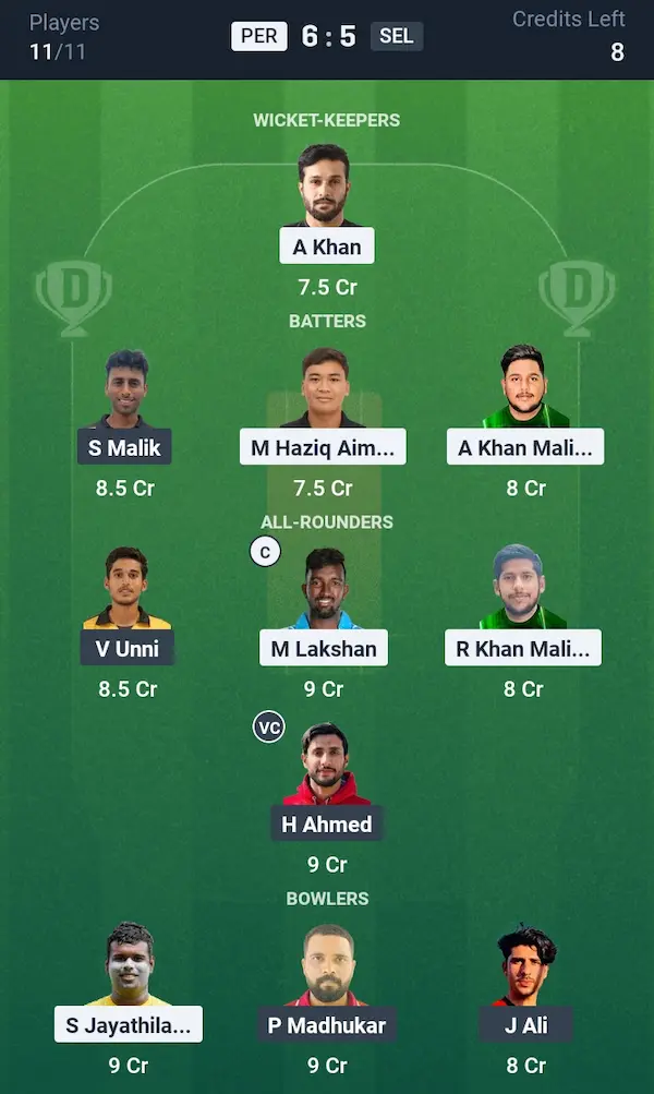PEL VS SEL Dream11 Prediction Grand League Team 