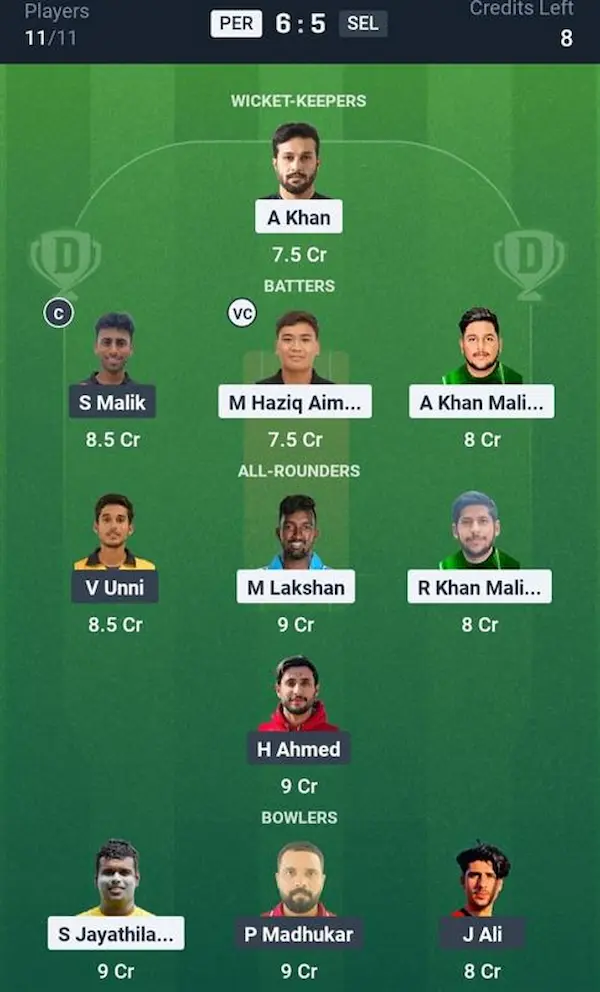 PEL VS SEL Dream11 Prediction Small League Team 
