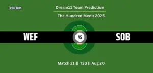 WEF vs SOB Match 21 Dream11 Team Prediction, The Hundred Men’s 2025: Fantasy Cricket Tips, Captain & Vice-Captain Choices, Playing XI & Live Updates