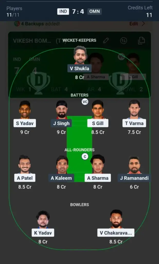 IND VS OMN Small League Team 