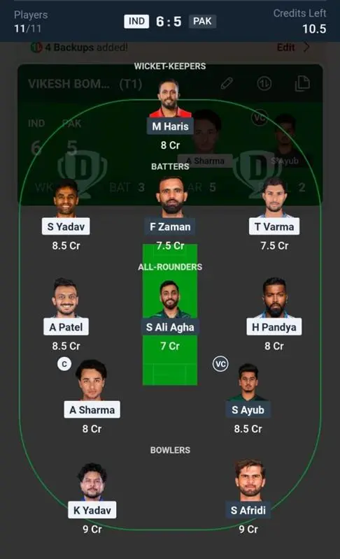 IND VS PAK Small League Team 