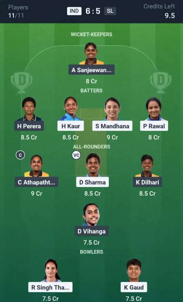 IND-W VS SL-W Grand League Team