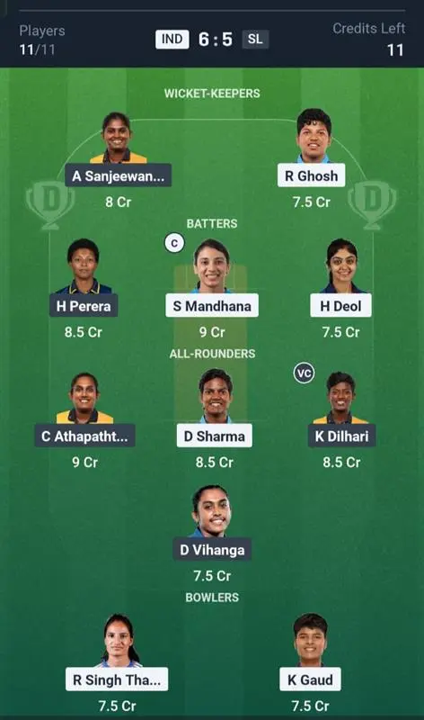 IND-W VS SL-W Small League Team