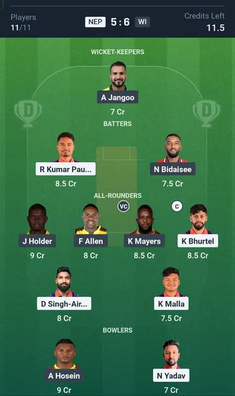 WI VS NEP Small League Team 