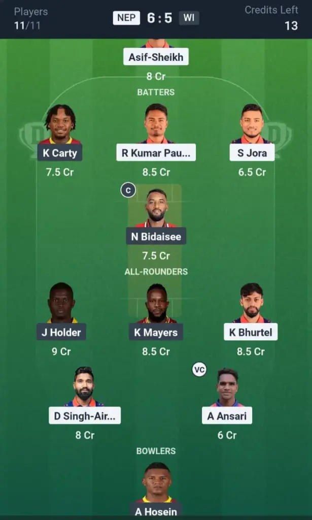 WI vs NEP Small League Team