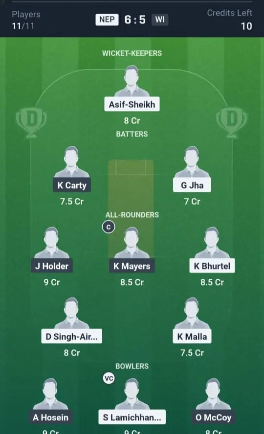 WI vs NEP Small League Team