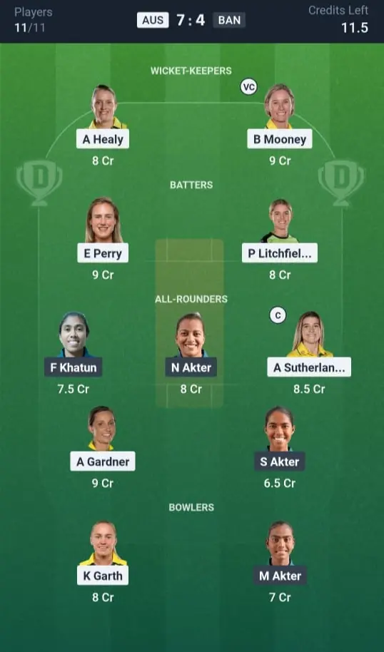AUS-W VS BAN-W Grand League Team