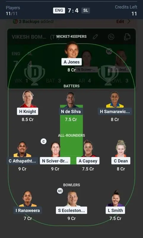 ENG-W VS SL-W Small League Team
