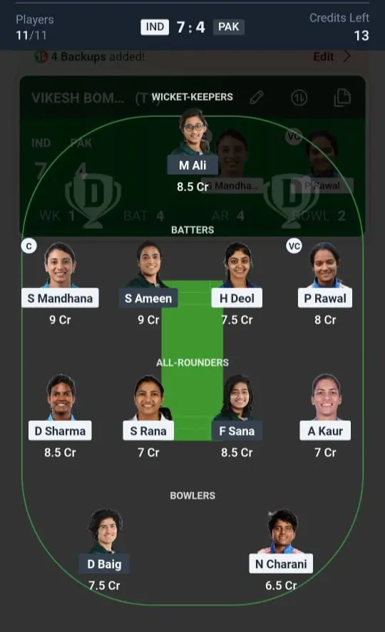IND-W VS PAK-W Small League Team