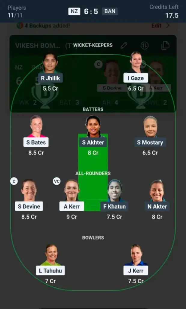 NZ-W VS BAN-W Grand League Team