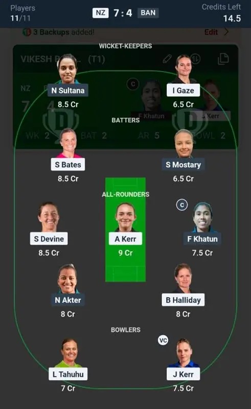 NZ-W VS BAN-W Small League Team
