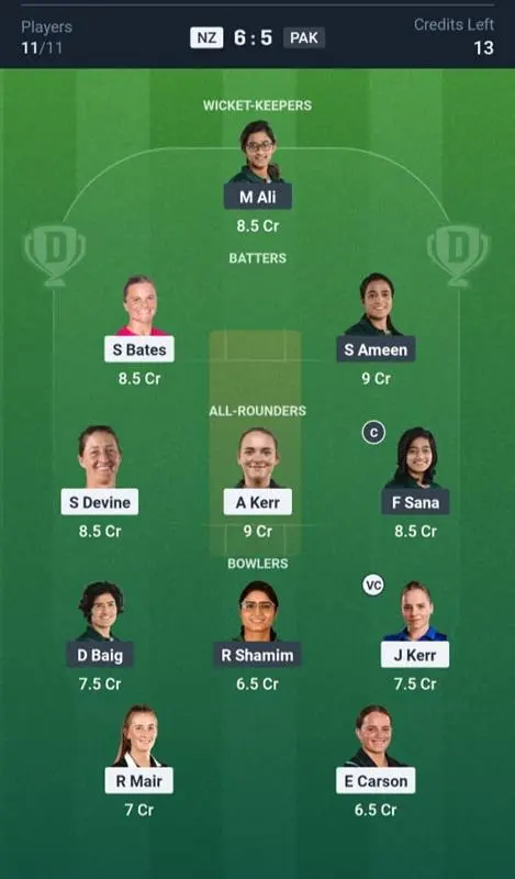 NZ-W VS PAK-W Small League Team
