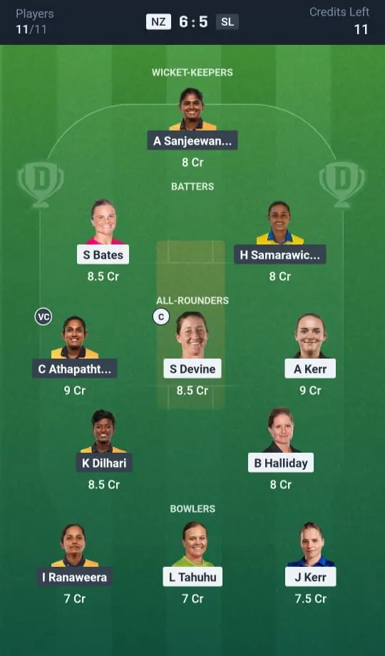 SL-W VS NZ-W Grand League Team