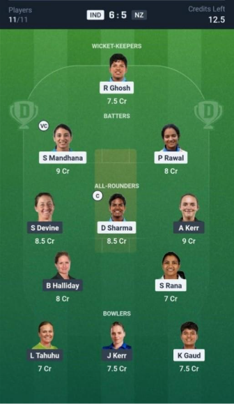 IND-W VS NZ-W Small League Team