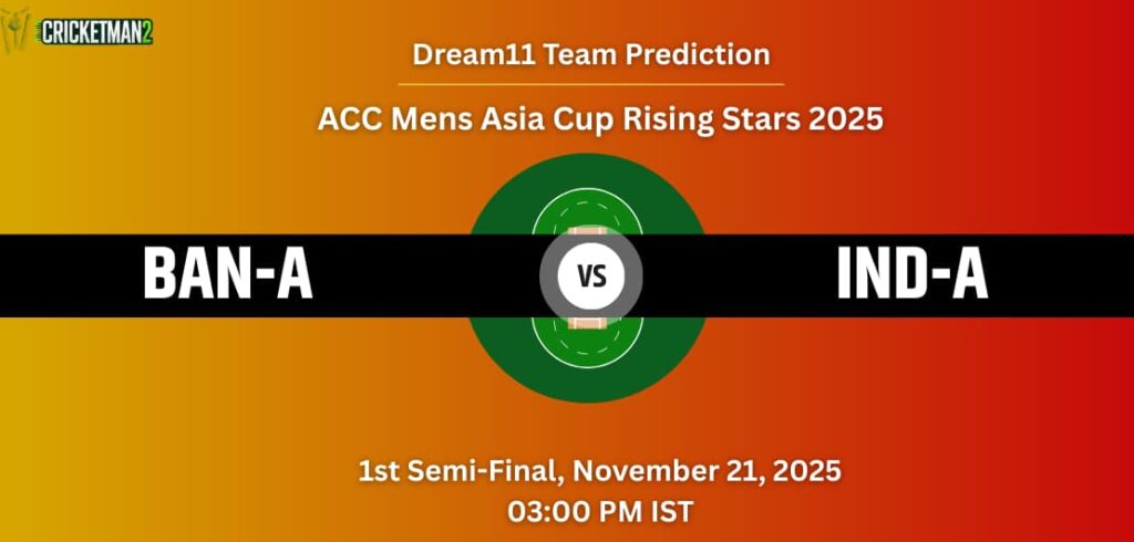 BAN-A vs IND-A Dream11 Prediction