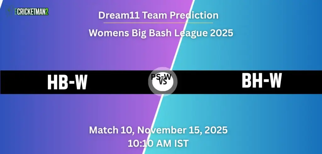 HB-W vs BH-W Dream11 Prediction Today Match 10: Fantasy Cricket Tips, Captain & Vice-Captain Choices, Playing XI – Brisbane Heat Women tour of Hobart Hurricanes Women 2025 HB-W vs BH-W Dream11 Prediction