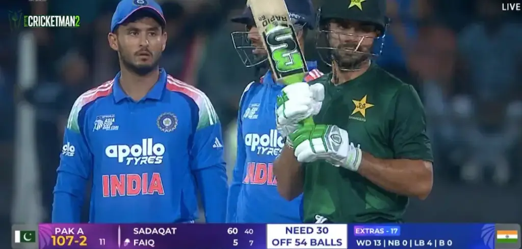 India A vs Pakistan A: Controversial ‘Not Out’ Decision Leaves Players Shocked in Doha