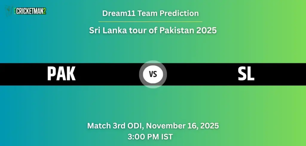 PAK vs SL Dream11 Prediction Today Match 3rd ODI: Fantasy Cricket Tips, Captain & Vice-Captain Choices, Playing XI – Sri Lankatour of Pakistan 2025 PAK vs SA Dream11 Prediction