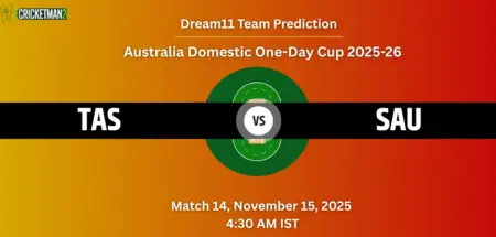 TAS vs SAU Dream11 Prediction Today Match 14: Fantasy Cricket Tips, Captain & Vice-Captain Choices, Playing XI – Australia Domestic One-Day Cup 2025-26 TAS vs SAU Dream11 Prediction