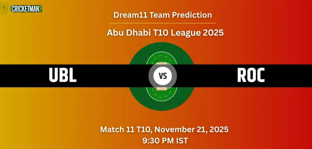 UBL vs ROC Dream11 Prediction