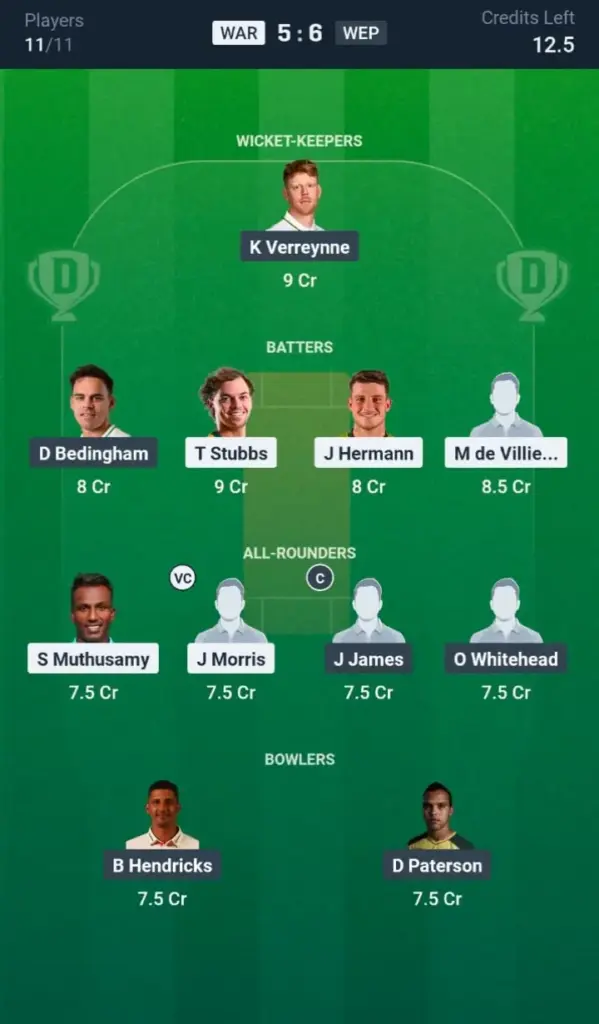 WAR VS WEP Grand League Team