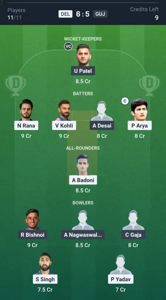 DEL VS GUJ Small League Team
