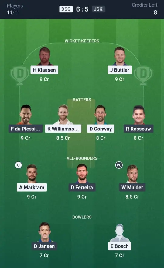 DSG VS JSK Grand League Team