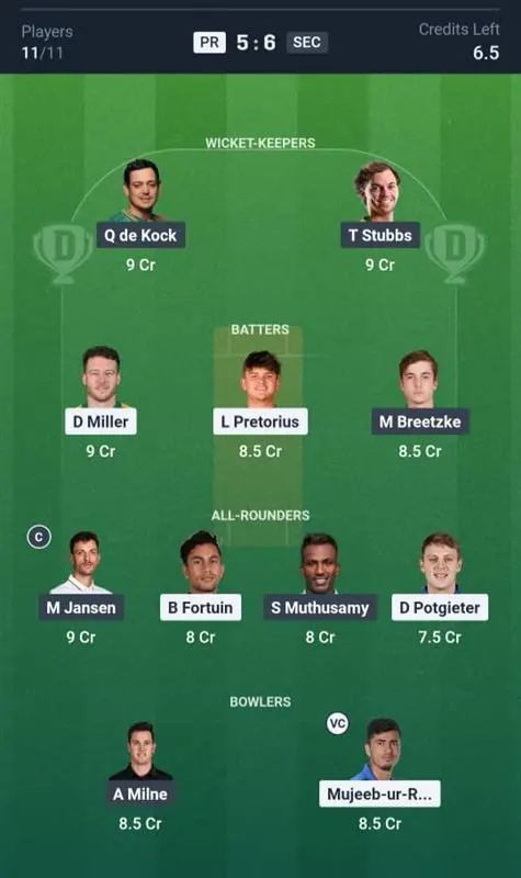 PR VS SEC Grand League Team