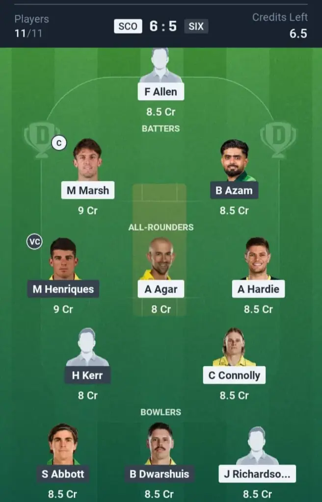 SCO VS SIX Grand League Team