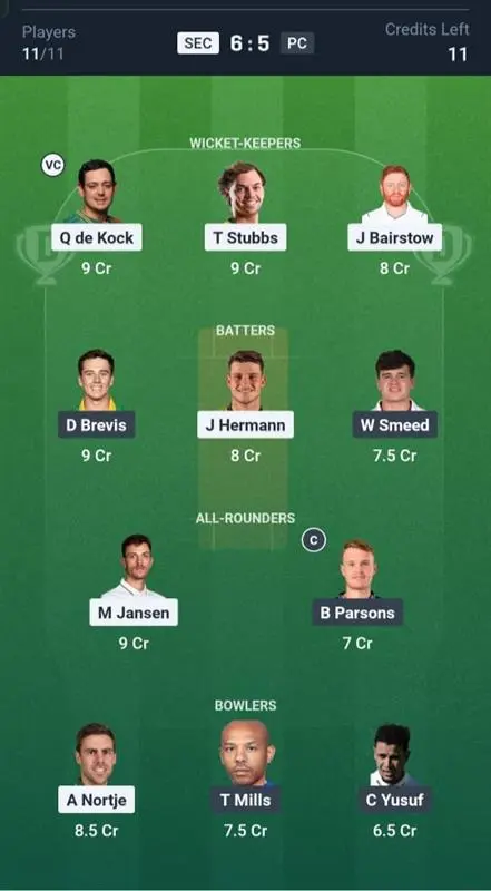SEC vs PC Small League Team 