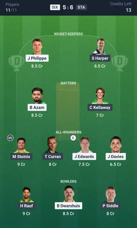 SIX VS STA Grand League Team