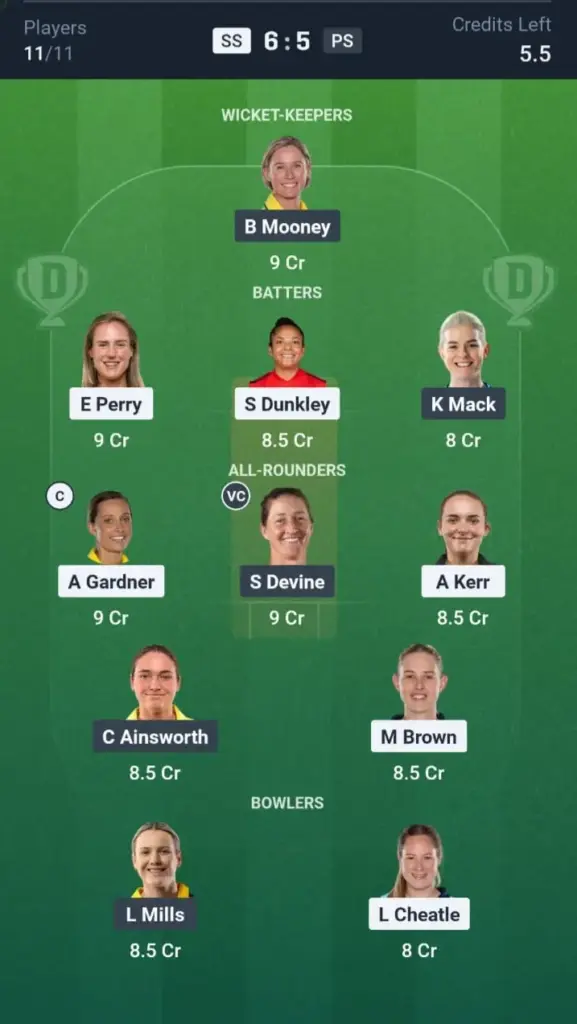 SS-W VS PS-W Grand League Team