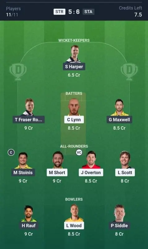 STR VS STA Grand League Team 