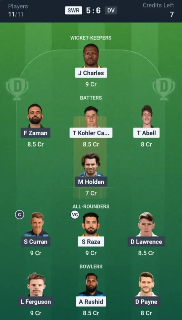 SWR VS DV Grand League Team