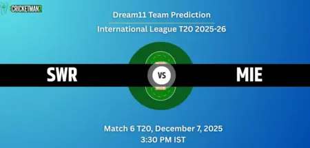 SWR vs MIE Dream11 Prediction Today Match 6: Fantasy Cricket Tips, Captain & Vice-Captain Choices, Playing XI – International League T20 2025-26 SWR vs MIE Dream11 Prediction