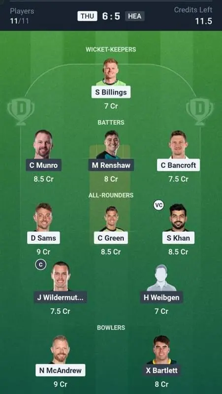 THU VS HEA Grand League Team
