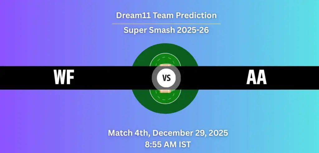 WF vs AA Dream11 Prediction Today Match 4: Fantasy Cricket Tips, Captain & Vice-Captain Choices, Playing XI – Super Smash 2025-26 WF vs AA Dream11 Prediction Today Match 4