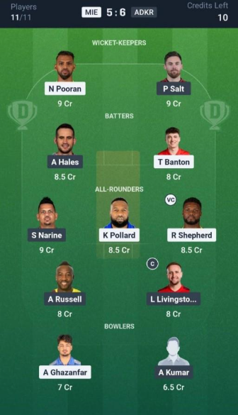 MIE vs ADKR Grand League Team