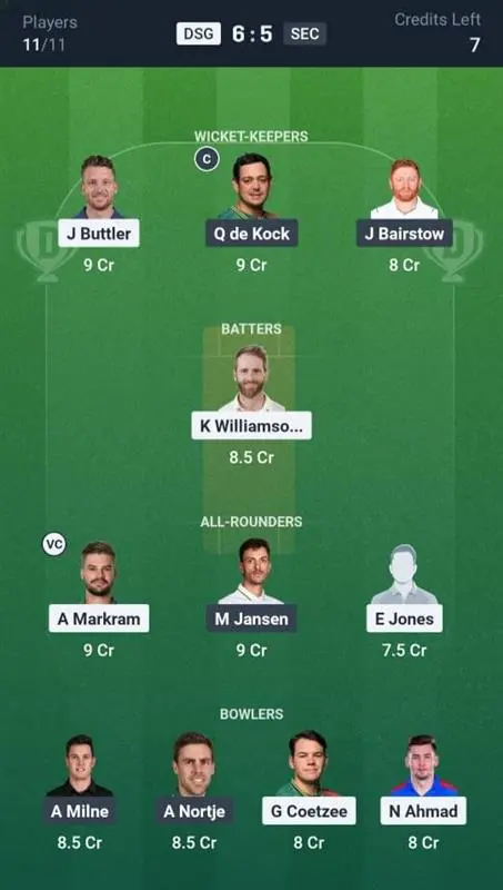 DSG VS SEC Grand League Team