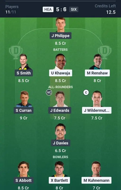 HEA VS SIX Grand League Team 