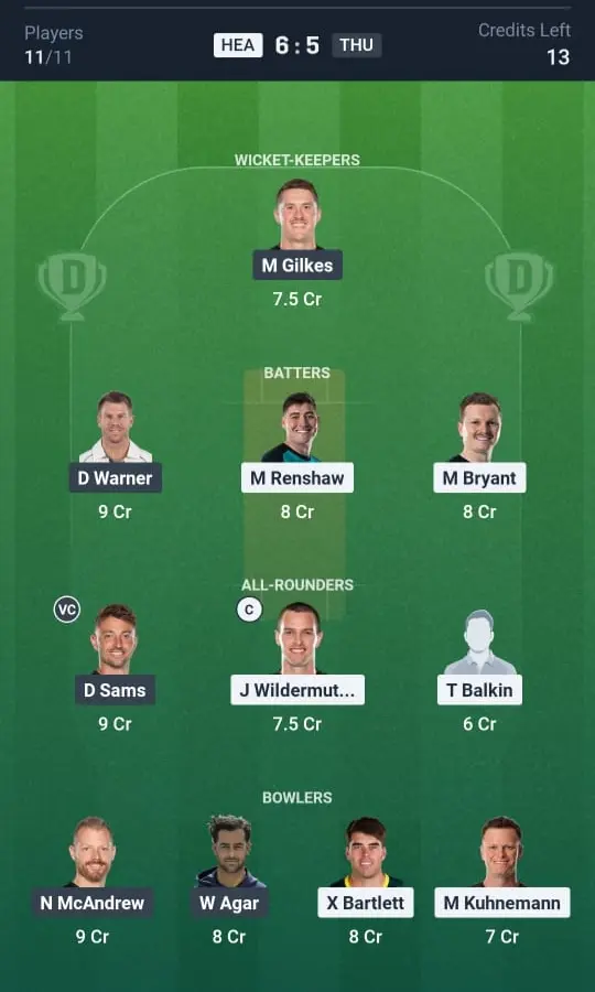 HEA vs THU Grand League Team