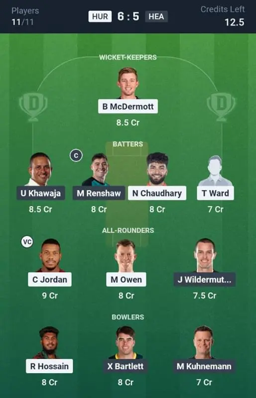 HUR vs HEA Small League Team