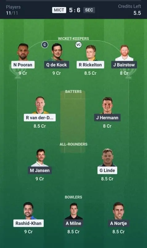 MICT vs SEC Grand League Team