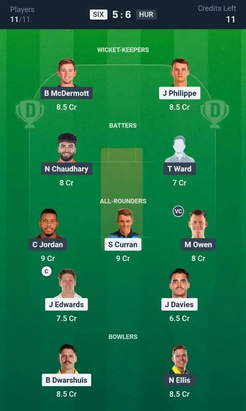 SIX vs HUR Small League Team 