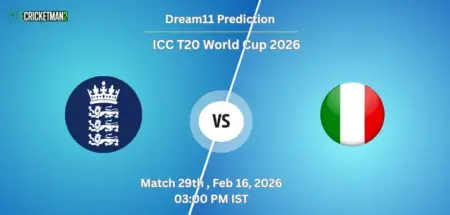 ENG vs ITA Dream11 Prediction Today Match 29: Fantasy Cricket Tips, Captain & Vice-Captain Choices, Playing XI – ICC T20 World Cup 2026 ENG VS ITA Match 29, Dream11 Team Prediction, ICC T20 World Cup 2026: Fantasy Cricket Tips, Captain & Vice-Captain Choices, Playing XI & Live Updates