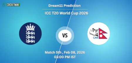 ENG VS NEP Match 5, Dream11 Team Prediction, ICC T20 World Cup 2026: Fantasy Cricket Tips, Captain & Vice-Captain Choices, Playing XI & Live Updates 