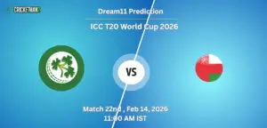 IRE VS OMN Match 22, Dream11 Team Prediction, ICC T20 World Cup 2026: Fantasy Cricket Tips, Captain & Vice-Captain Choices, Playing XI & Live Updates 
