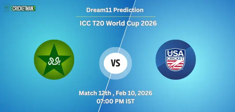 PAK VS USA Match 12, Dream11 Team Prediction, ICC T20 World Cup 2026: Fantasy Cricket Tips, Captain & Vice-Captain Choices, Playing XI & Live Updates 